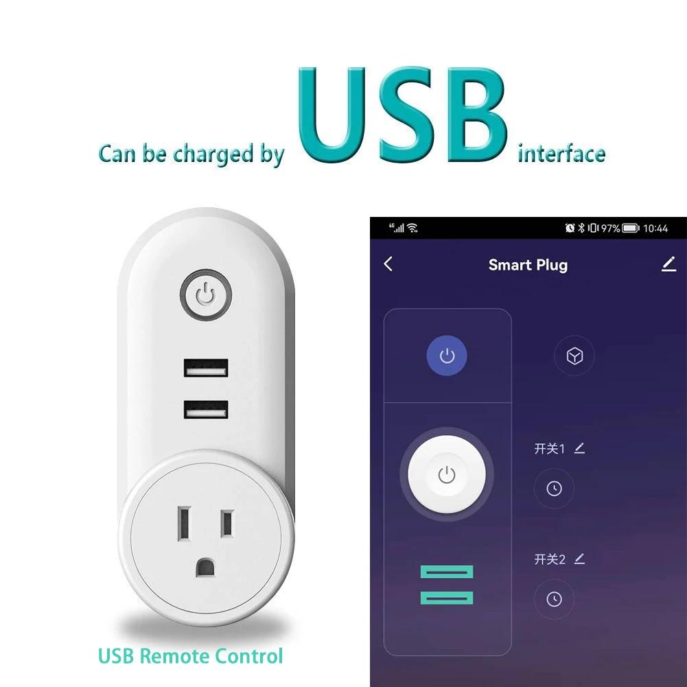 Адаптер питания Smart Power Plug WiFi Электрическая розетка ЕС США Австралия Великобритания GE Гнездо USB Время Дистанционное управление с помощью приложения Smartlife Alexa Google Home