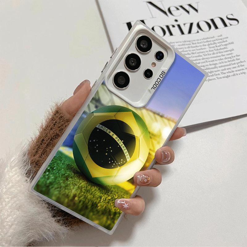 Brazil Brazilian Flag Soft Phone Case for Samsung Galaxy S24 S25 FE S26 Edge S23 Ultra S22 Plus S21 + Shockproof Cover Back Shel