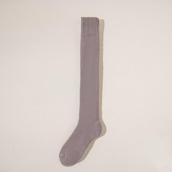 1 пара женских зимних носков выше колена, противоскользящие шерстяные однотонные теплые утолщенные чулки, теплые носки для разных случаев