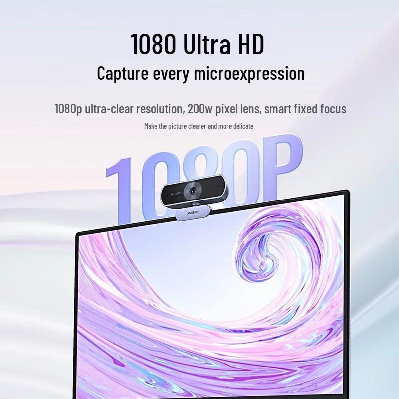 Веб-камера UGREEN 1080P HD USB с двойным микрофоном