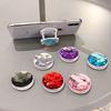 1pcs Colorful 3D Gem Popular Round Mobile Phone Folding Stretch Bracket Phone Holder Case Finger Holder Mobile Phone Stand