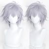 Kaworu Nagisa Cosplay Wig Anime Eva Short Purple Silver Grey Heat Resistant Synthetic Hair Halloween Wigs