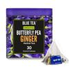 Tea from Clitoria and Ginger (30 Pak, 1.65 G), Butterfly Pea Ginger Herbal Tea, Blue Tea