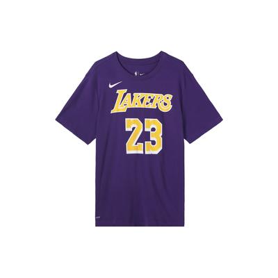 Быстросохнущая мужская футболка Dri-FIT NBA Lakers LeBron James # 23, фиолетовая BQ1541-557