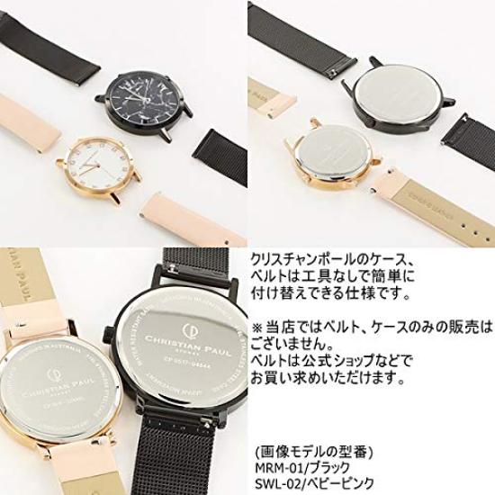 Christian Paul 43mm Luxe Crystal White Dial Rose Gold Brown Leather Black Natural Leather S002TNPG Watch [Christian Paul] Men's Women's [Item]