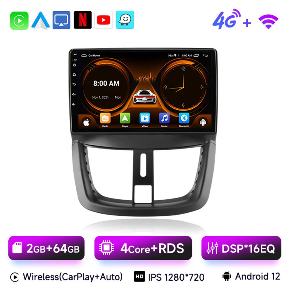 JIUYIN 9 Inch Car Radio For Peugeot 207 207CC 2006 - 2015 Android 13 wireless CarPlay Auto car intelligent systems No 2din DVD