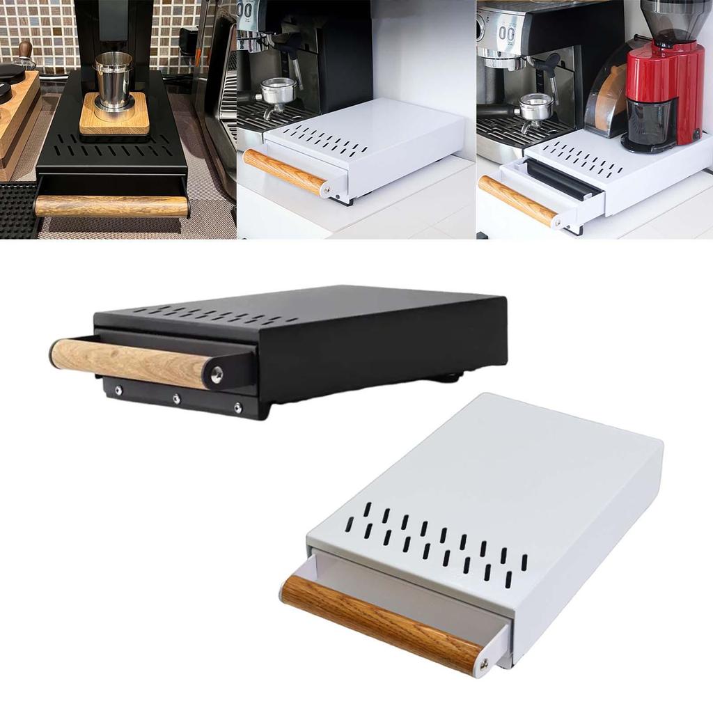 Espresso Coffee Knock Box Drawer Easy To Clean Dump Bin Coffee Machine Accessories with Wooden Handle for Home Bar Coffee Shop