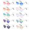 Vintage Outdoor Goggles Ocean Lenses Sun Glasses Metal Frame Gradient Heart Shaped Sunglasses