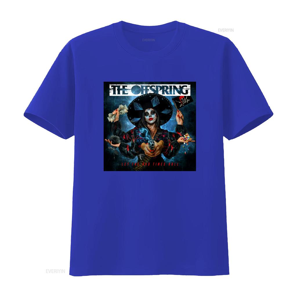 Футболка The Offspring Band Let Bad Times Roll Хлопок S 5XL Черный винтажный Стирка Вытертая Растянутая Повседневная Немного дизайнерская одежда