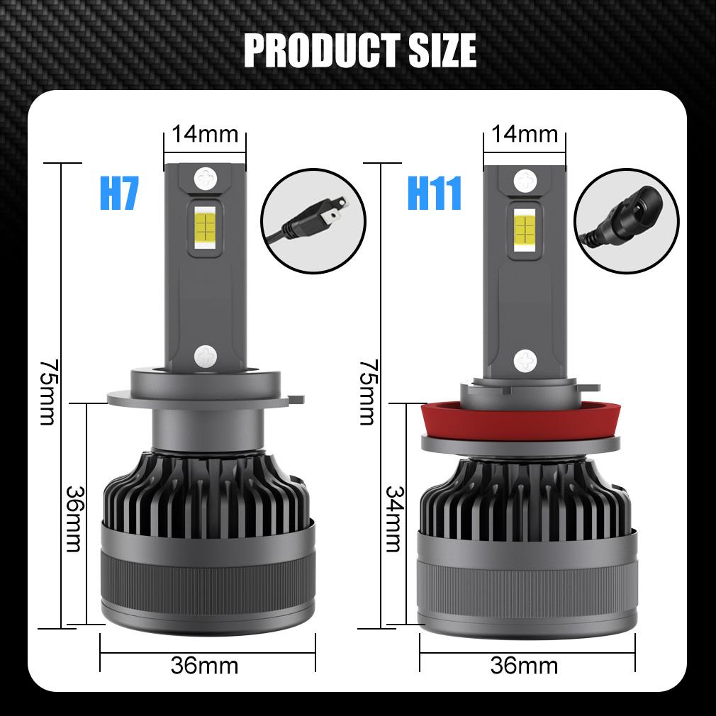 2 шт. 80000LM Canbus H7 H4 светодиодные лампы для фар H8 H11 Led H1 9005 HB3 9006 HB4 9012 HIR2 130 Вт CSP 3570 автомобильные фары 6000K 12 В