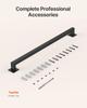 1215mm Wall Mounted Stair Handrail Black Iron 113kg Load Square Tube