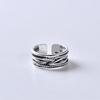 Adjustable Modern S925 Sterling Silver Twisted Ring Retro Fashion For Men And Women