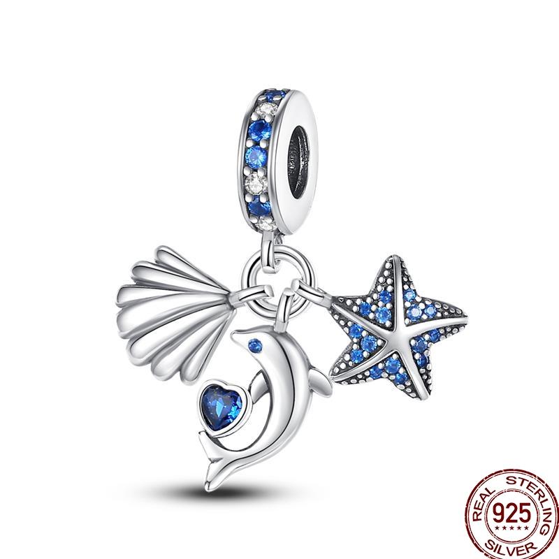 Медь Серия Океан Осьминог Морская звезда Морская рыба Подвески Бусины Подходят для браслетов 3 мм DIY Ювелирные изделия Мадам Подарок