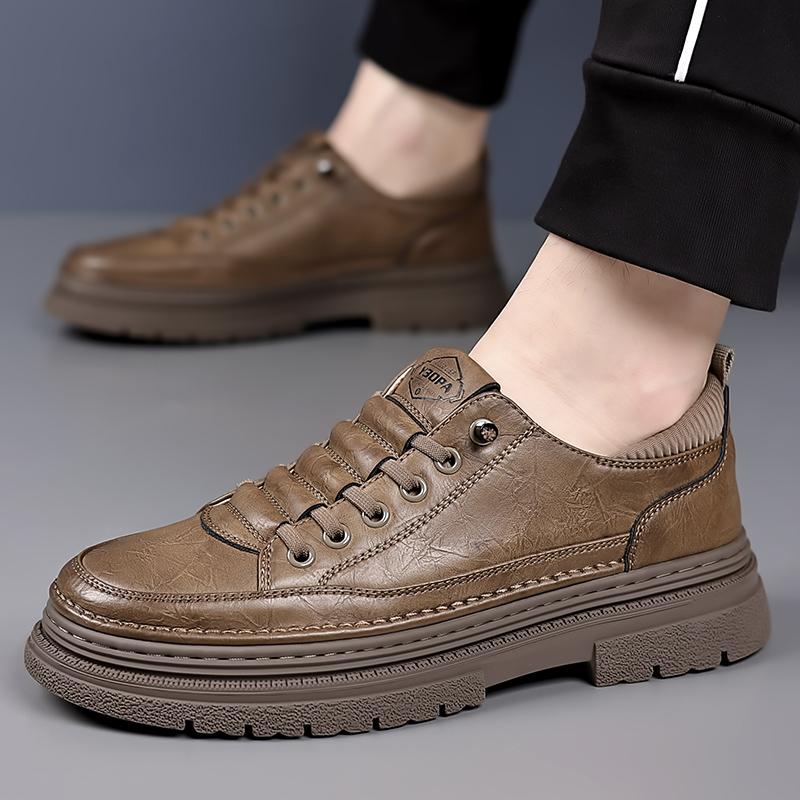 Модный Роскошный Бренд Мужская Повседневная Обувь Натуральная Кожа Деловая Офисная Обувь Оксфорды Уличные Противоскользящие Износостойкие Кроссовки для Бега Обувь
