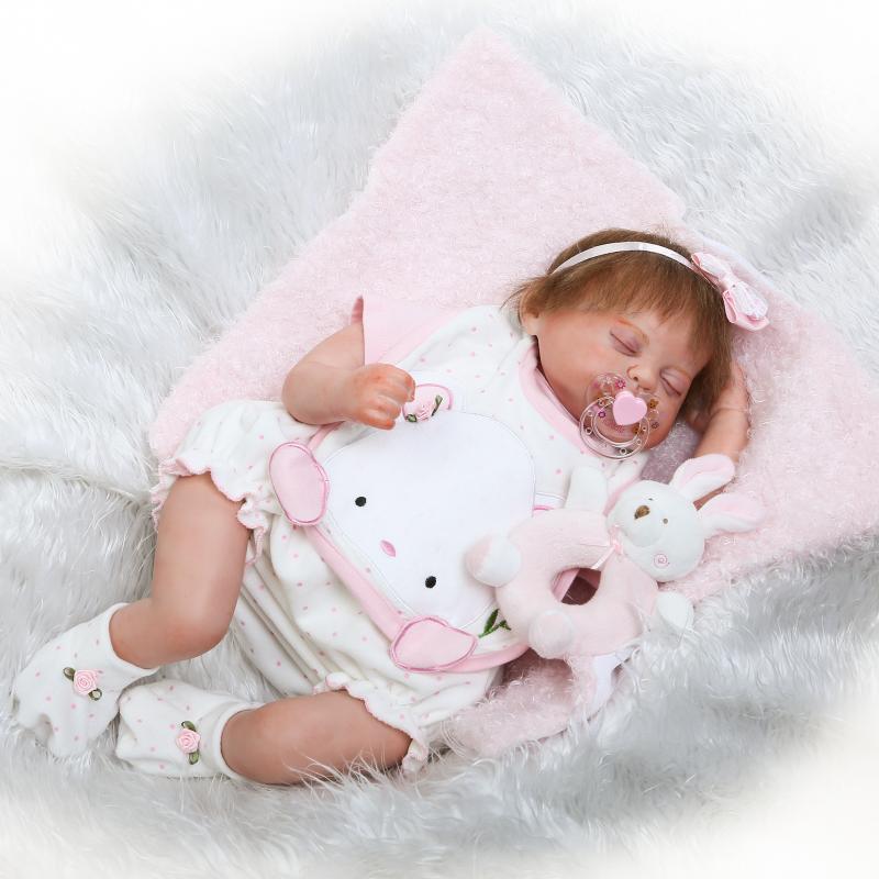 Кукла Reborn Pinky Reborn 20 дюймов 50 см, спящая девочка в полном силиконовом корпусе, детская игрушка в подарок