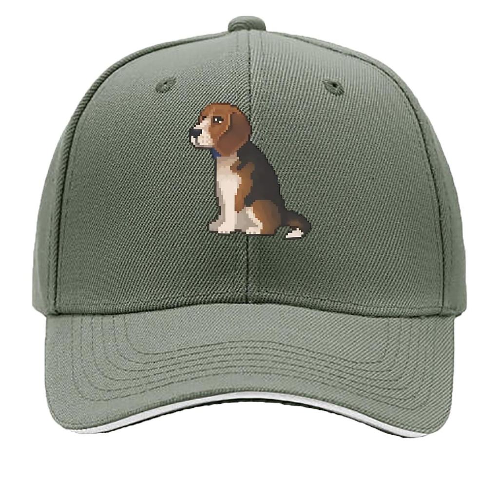 Beagle Pixel Dog Art Hip Hop Hat Fashion Outdoor Sports Sandwich Baseball Cap