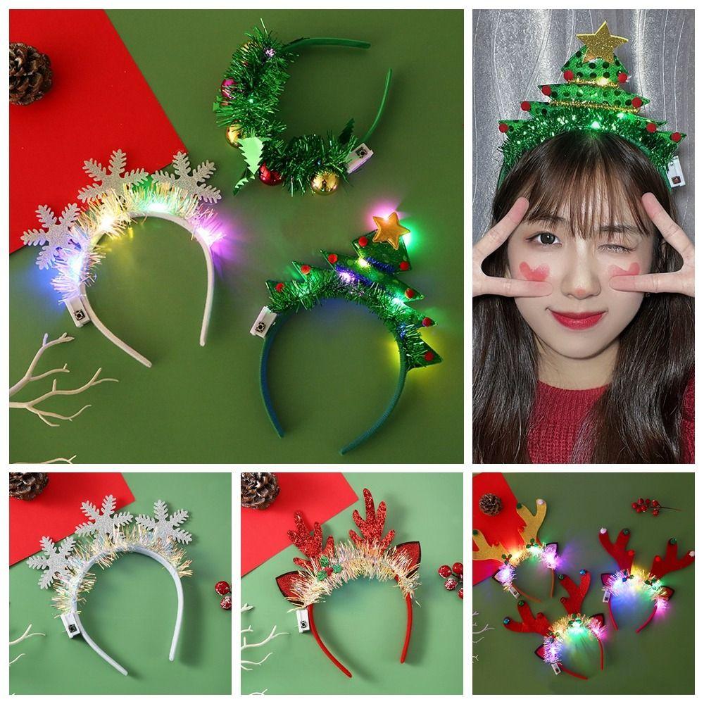 Elf LED Christmas Headband Christmas Decoration Glowing Headband Cute Antlers Headband Men