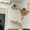 Деревянные полки для лазания кошек Настенное дерево для кошек Столбик для царапания из сизаля Гамак-ступенька Игровая площадка для котят в помещении Аксессуары для кошек