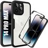 Case - E.F.CONNECTION - for iPhone 14 Pro Max - 360° Protection - Silicone + PC - Black