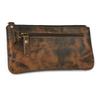 LEATHER VILLAGE Кожаный пенал Античный коричневый 20x10см Двойной карман Элегантный и практичный Чехол на молнии Держатель для и Женщин - - - - Художников, Мужчин,