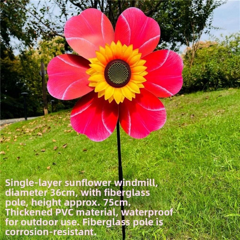PVC Rotating Sunflower Multistyles Stake Standing Lawn Flower Pinwheel Outdoor Party Picnic Decor
