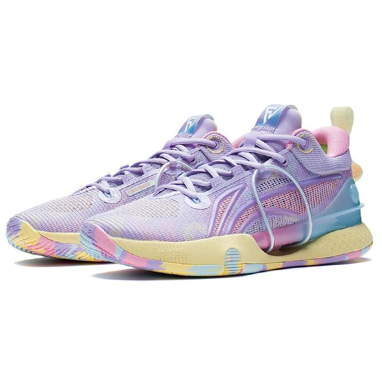 Баскетбольные кроссовки Li Ning Speed 8 Мужские Низкие Сиреневый/Светло-Бананово-Желтый ABAS015-3