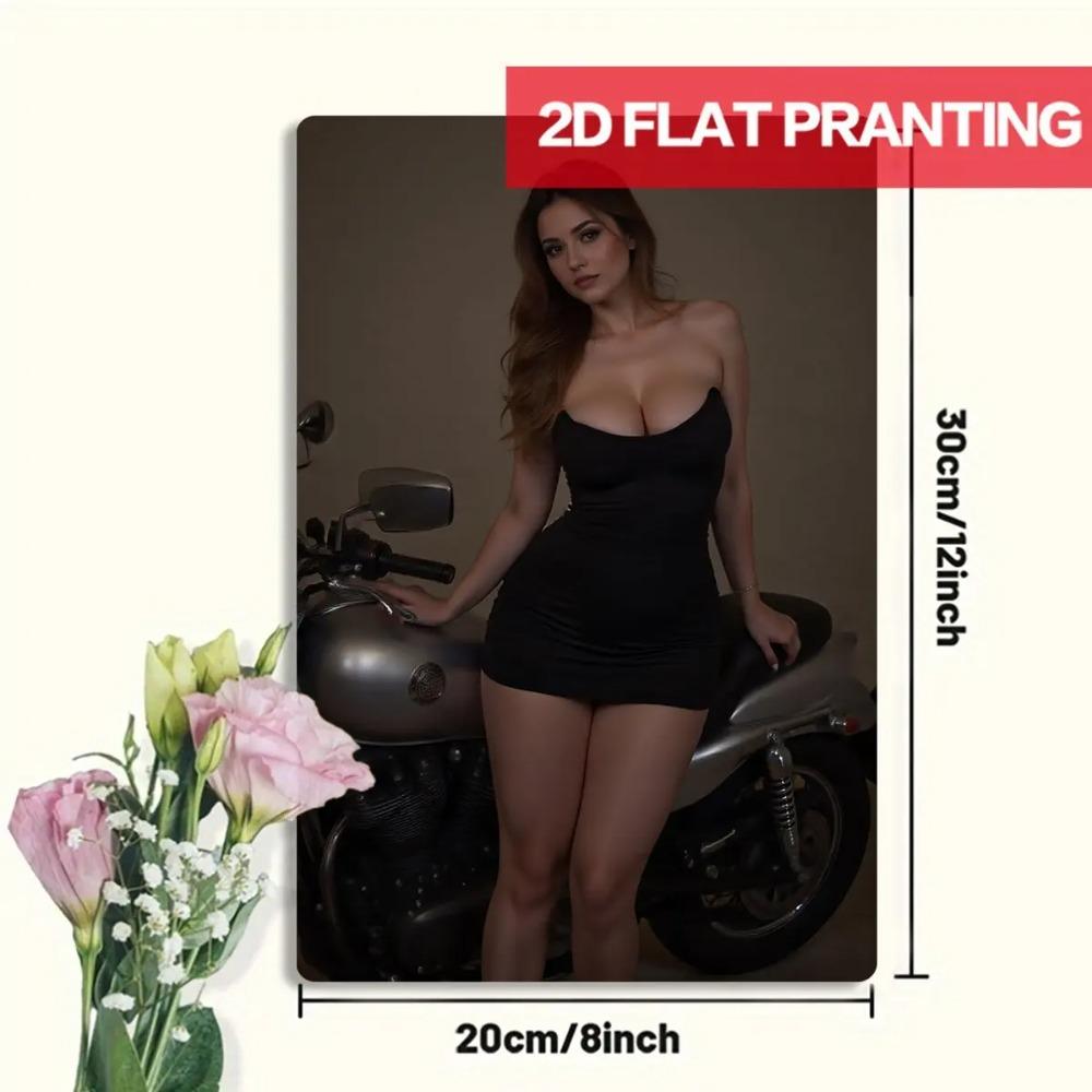 Винтажное Металлическое Настенное Искусство 8x12 Дюймов Жестяная Табличка с Мотоциклом для Гаража Кафе Спальни Бара Декор Подарок Байкеру