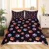 Colorful Dog Paw Three-Piece Quilt Cover 3D Digital Printing Bedding Cover Pet Animal Bed Cover