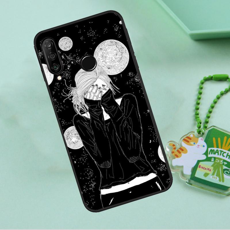 Эстетика Черно-белые Галактики Для Huawei Nova 12s 12i 11i 7i 8i 9 10 SE Y91 Y90 Y60 Y70 Y72 Y61 P60 Pro P30 P40 Lite Чехол