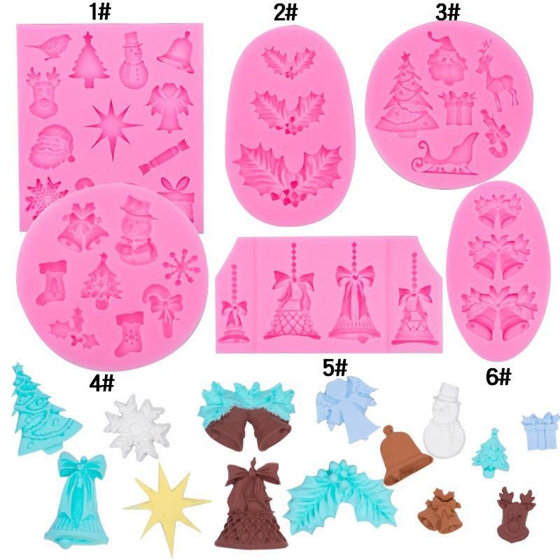 Christmas Baking Set: Stocking, Tree, Reindeer, Sleigh, Snowflake, Bell, Holly Leaf Decorations