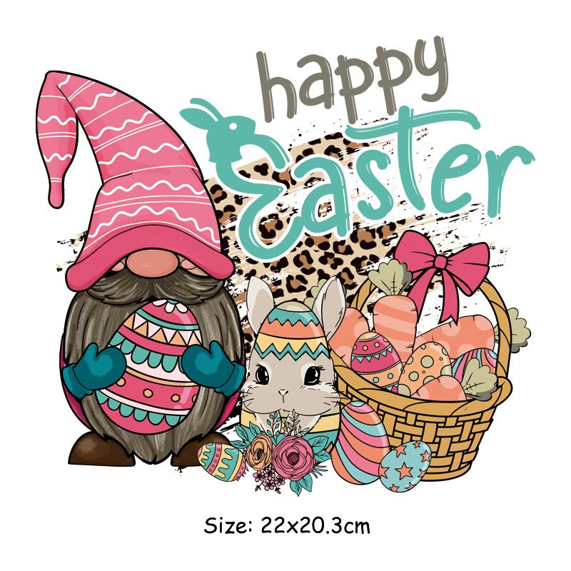 Пасхальный день, термонаклейка для одежды, термопресс, аппликация, футболка, железная нашивка, кролик, сделай сам, швейные поделки