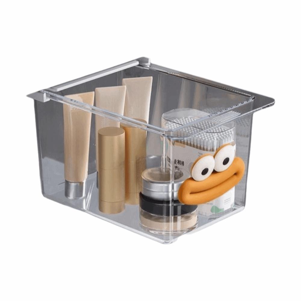 Pull-Out Bathroom Storage Box Transparent Makeup Cotton Organizer Washstand Storage