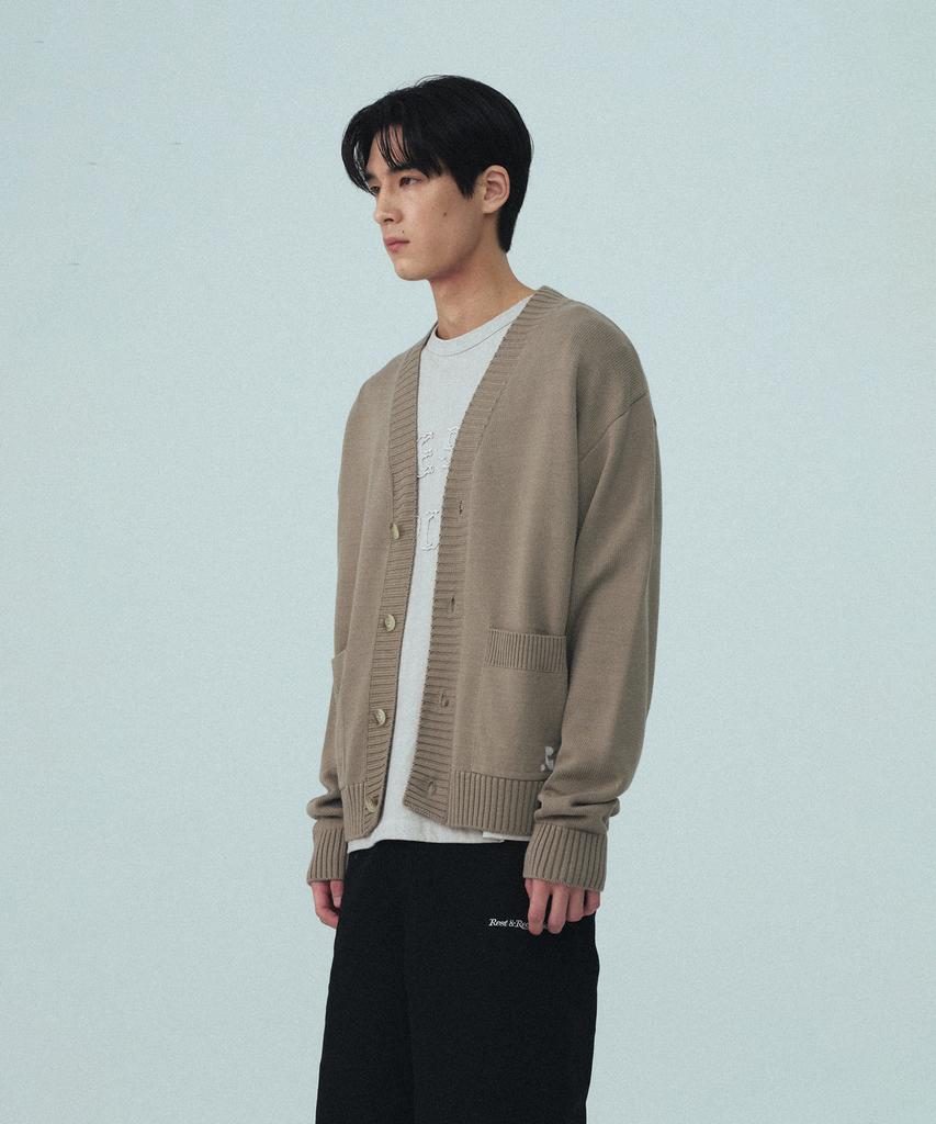 Rest&Recreation V-Neck Knit Cardigan - Khaki Brown