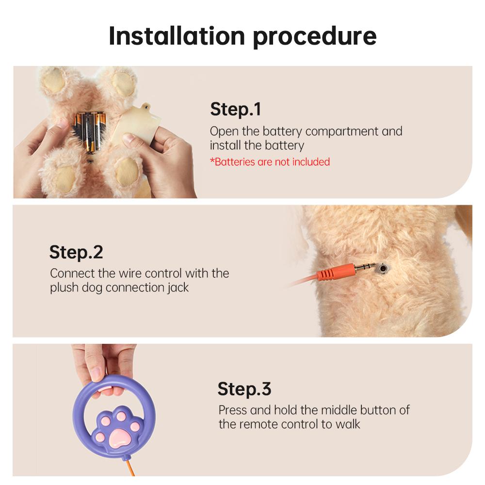 TUMAMA 7 шт. плюшевых игрушек для собак, ходячих, лающих, виляющих, электронных интерактивных, мягких игрушек с ошейником