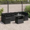 8-Piece Garden Sofa Set with Black Poly Rattan Cushions, 2-Seater Garden Sofa with Storage & 3356976