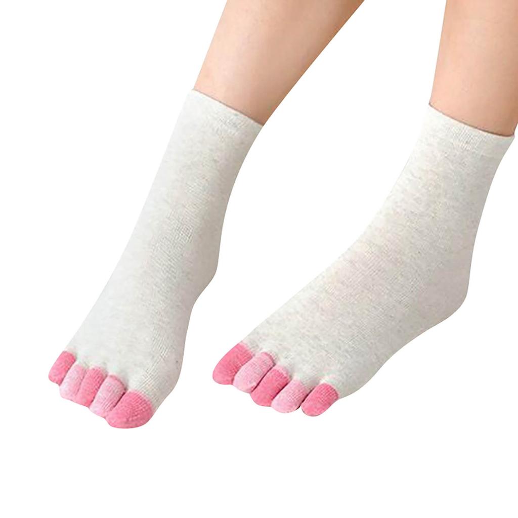 Women's Cotton Five-fingered Socks  And Winter Candy Color Medium Tube Socks Five-toed Socks Split-toe Socks