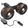 5V/12V/24V Double Headed Car Fan 3 Speed Adjustable 360 Degree Rotatable Low Noise Auto USB Air Cooling Fan Summer Use
