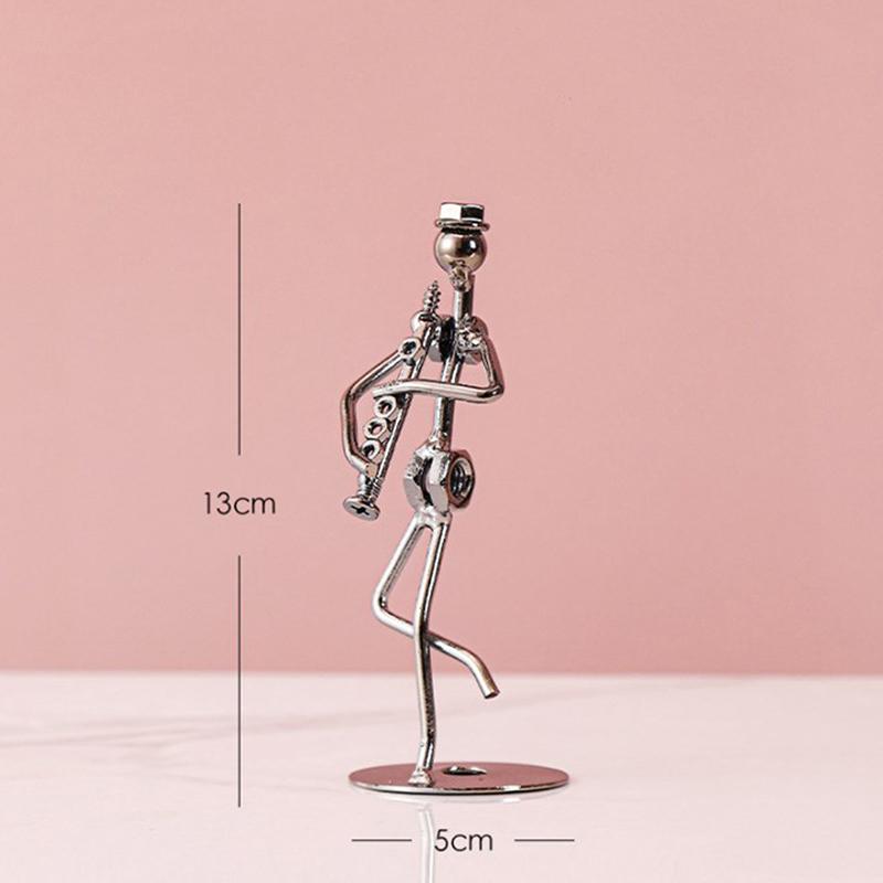 Металлический музыкант, гитарист, статуя, музыкальный инструмент, маленькое железо, искусство, коллекционная кафе, офис, книжная полка, украшение статуэтки для дома