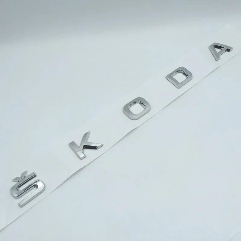 BAUQ3 1pcs 3D ABS high quality car Letter Front Hood Emblem Rear tail trunk Decals badge sticker Decal styling For Skoda