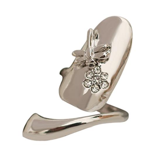 Кольцо для ногтей на пальце, открытый защитный узор в виде стрекозы