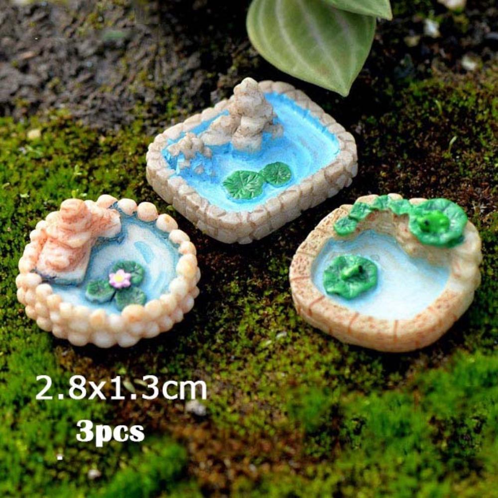 Vintage Decorative Figurines Mini House Water Fountains Flowerpot Fairy Garden Miniatures/Terrarium Pet Home Decor Ornaments DIY