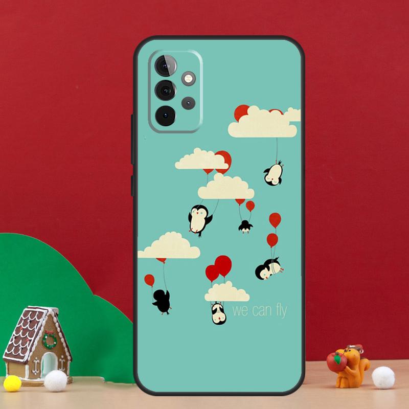 Чехол с милым рисунком пингвина для Samsung Galaxy A17 A06 A16 A56 A36 A54 A34 A14 A52 A32 A13 A23 A33 A53 A15 A35 A55
