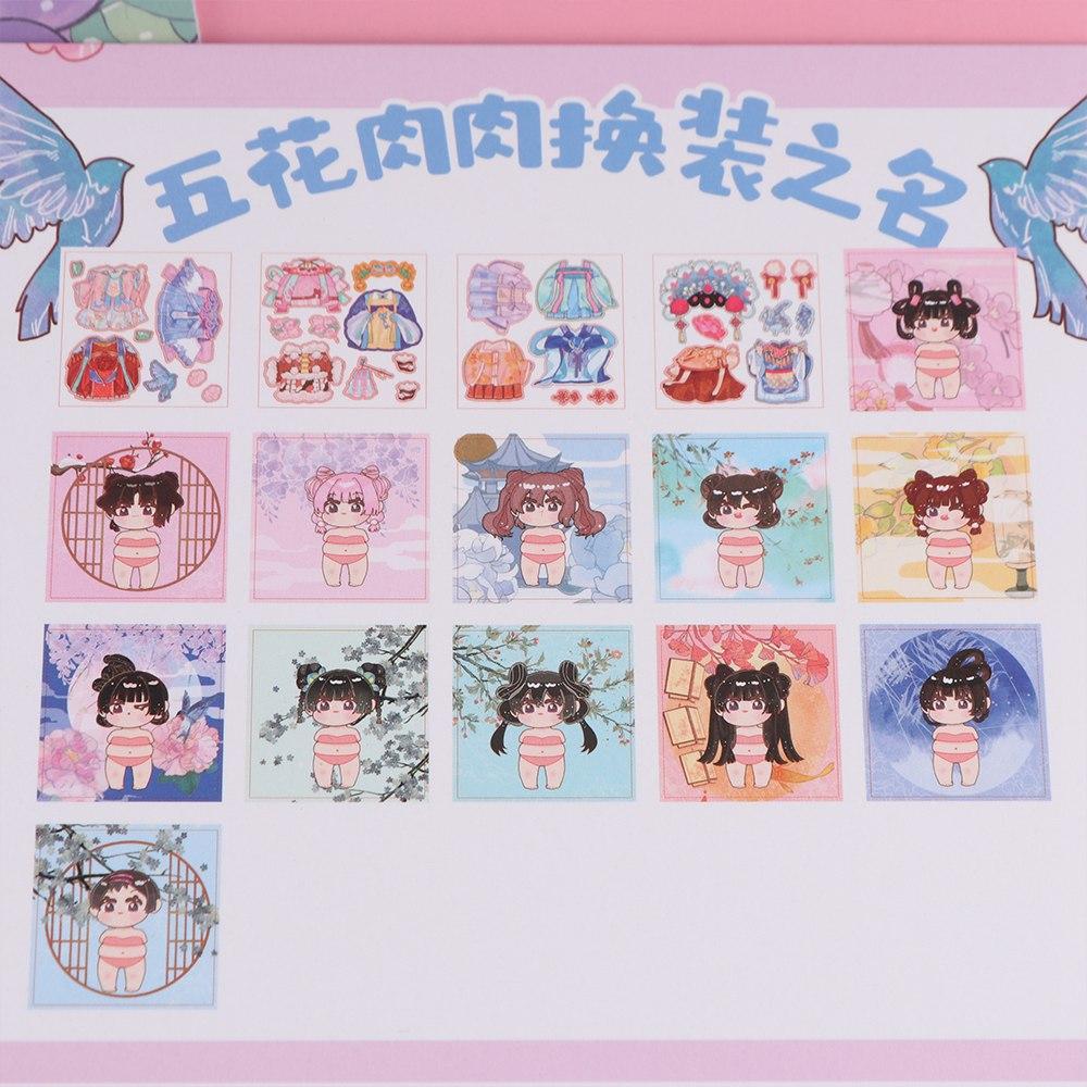 Мультяшная Книга для Раскрашивания Наклейки Одежда Наряд Наклейки Наклейка для Переодевания Ручной Ежедневник