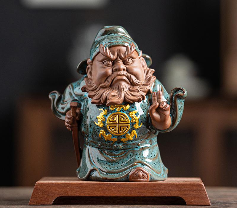 Ceramics Tianshi Zhong Kui Statue Chinese Folk Figures To Ward Off Evil Ornaments Deluxe Home Room Office Feng Shui Statue