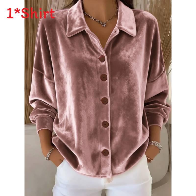 Polyester Long Sleeve Shirt Cardigan With Buttons For Casual Winter Wear