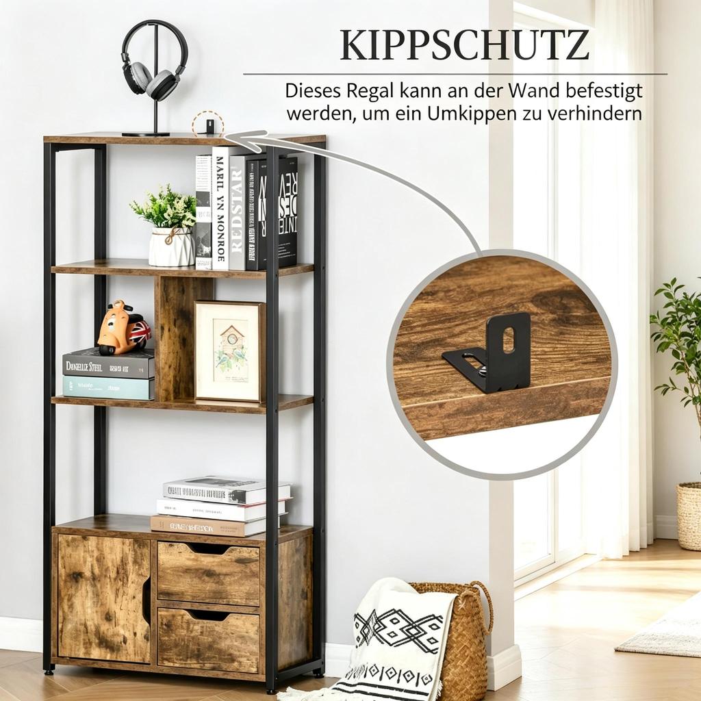Modern Bookshelf, Stylish Room Divider with Open Compartments and Closed Storage, Versatile Living Room Shelf (only with bookshelf)