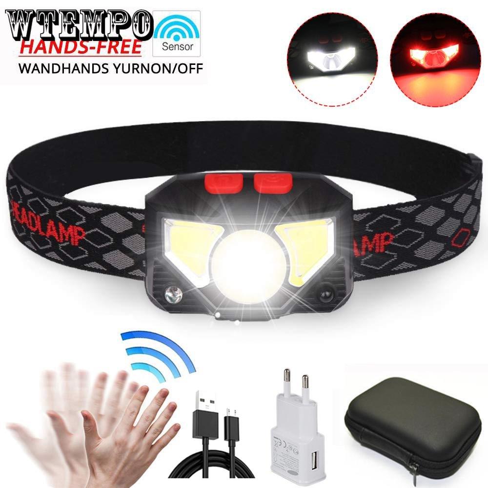 Светодиодный индукционный налобный фонарь, мощный свет, перезаряжаемый головной убор, ночной бег, рыбалка, мини-фонарь Cob, маленький налобный фонарь