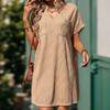 Женское летнее свободное платье с воротником-стойкой, однотонное жаккардовое платье