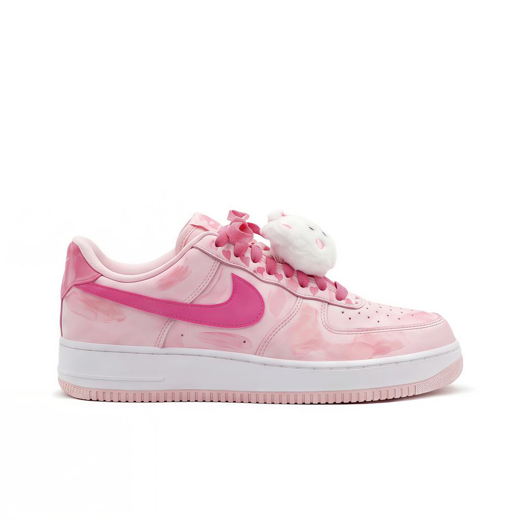 Nike Nike Air Force 1 Heartbeat Pink Заказ Низкие Скейтбордические Кроссовки Женские Розовые IO8755-600(team2440-)