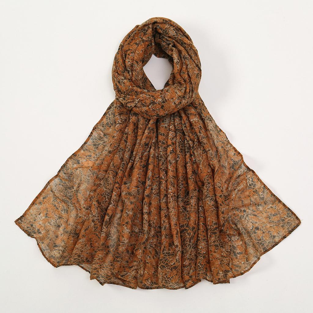 New Thin Scarf Women Girls Floral Leaf Print Scarves Soft Sunscreen Outdoor Breathable Shawl Spring Summer Female Wrap Shawls